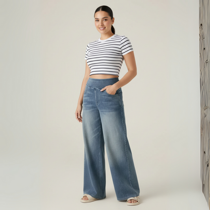 Omansa Wide Comfort Denim – High Waist Support